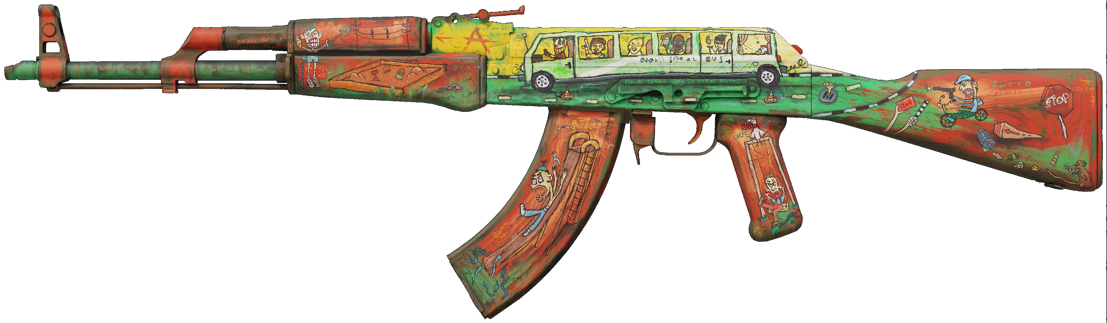 AK-47 The Outsiders — калаш с наивными детскими рисунками