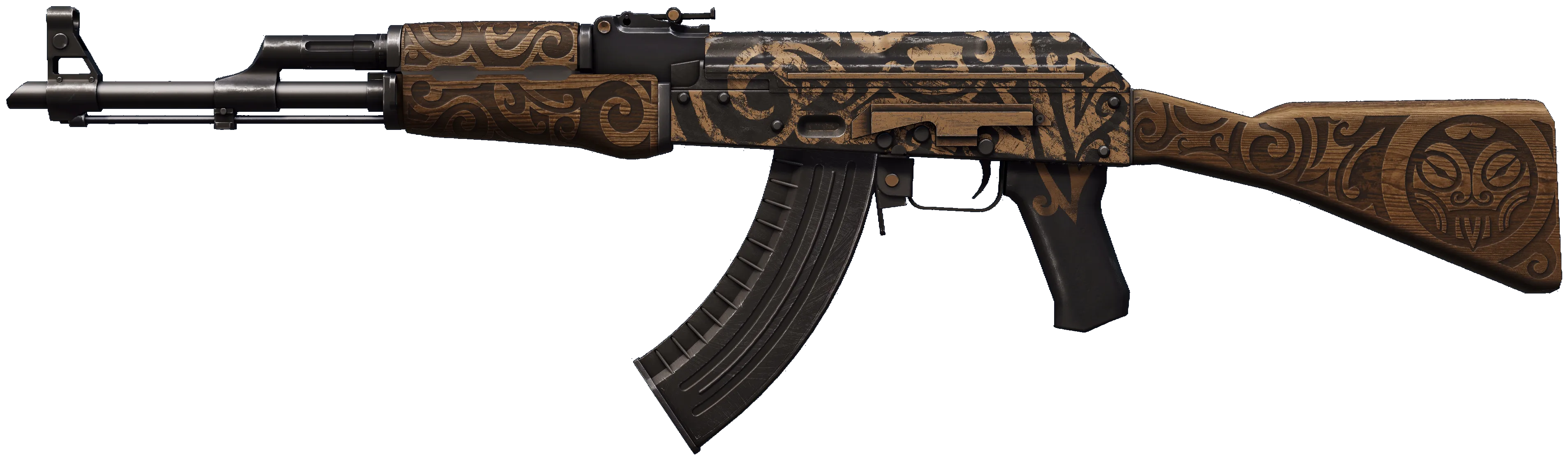 AK-47 Uncharted — дешевый скин на калаш с этнической резьбой